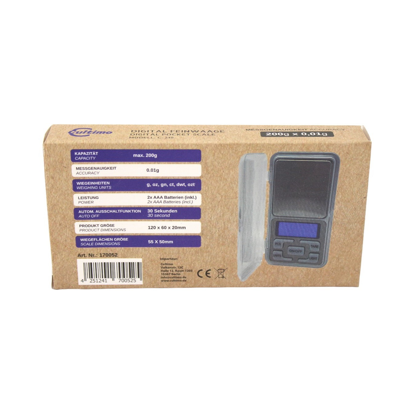 Digital Feinwaage 0,01g bis 200g