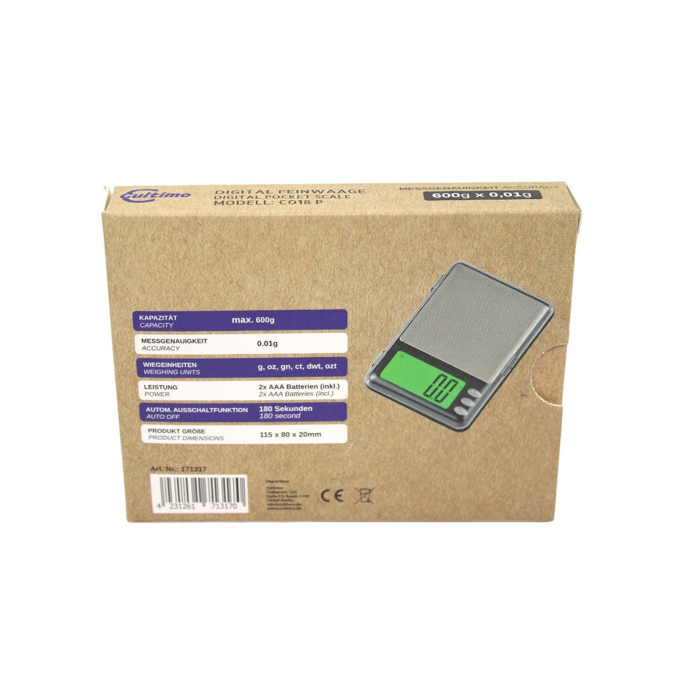 Digital Feinwaage 0,01g bis 600g