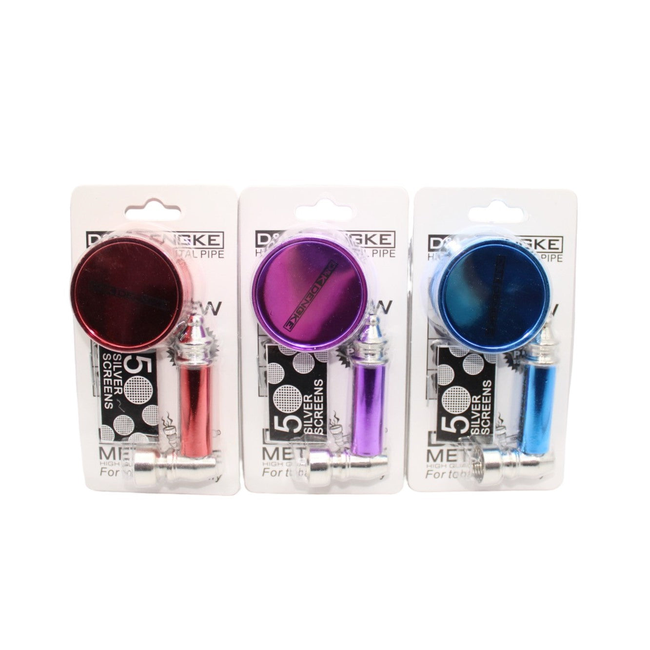 D&K Pfeife Metallic inkl. Grinder & Screens 24er Display
