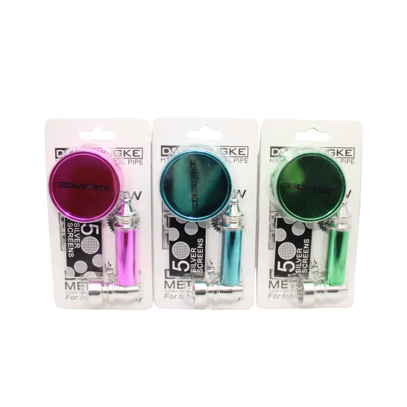 D&K Pfeife Metallic inkl. Grinder & Screens 24er Display