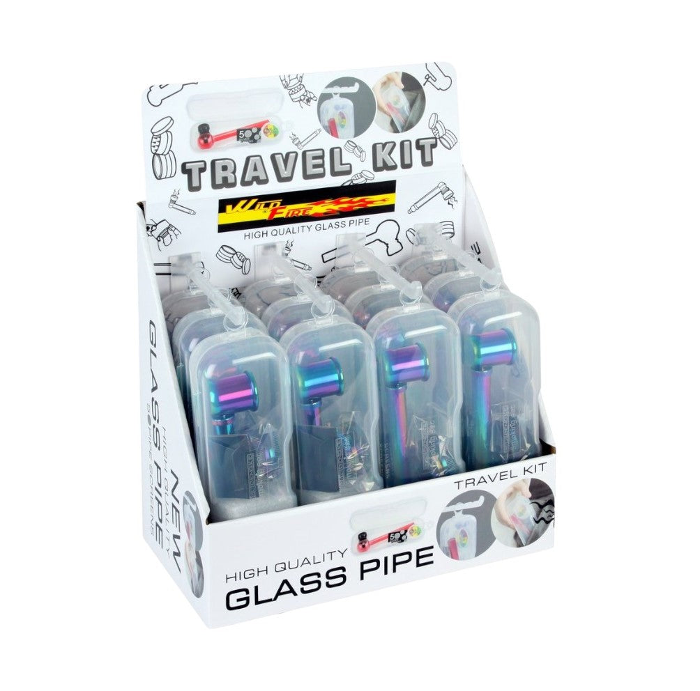 Glas Pfeife inkl. Grinder & Screens 12cm 12er Display