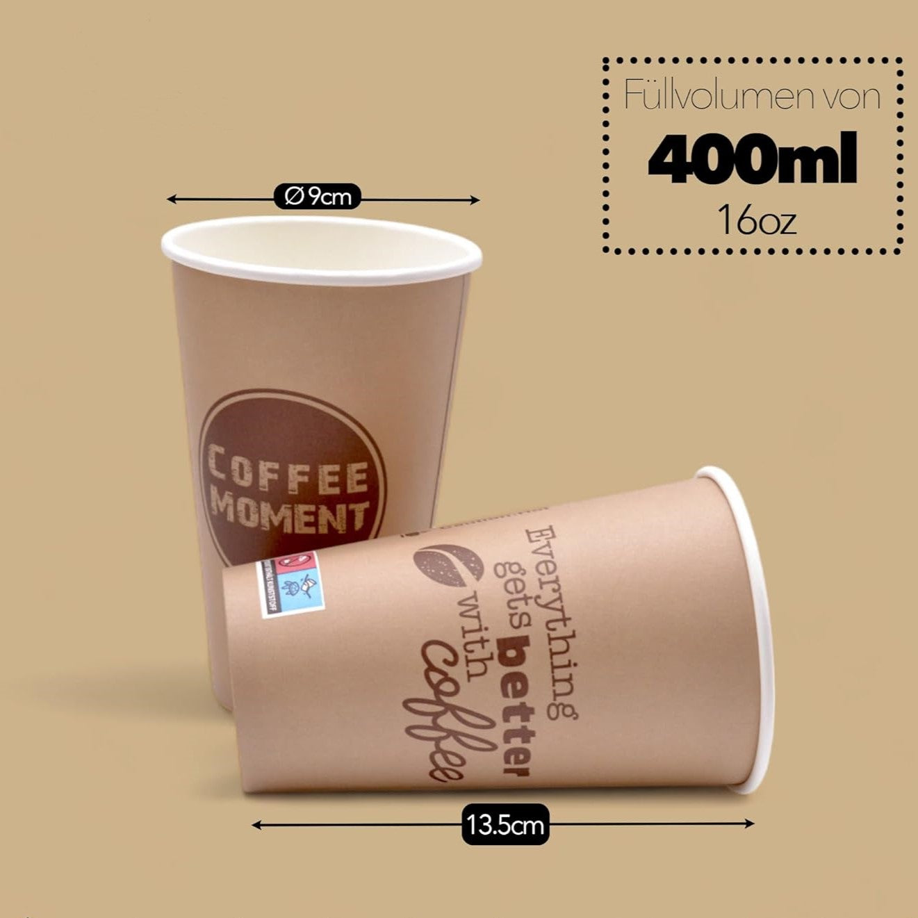 Kaffeebecher Einweg 400ml