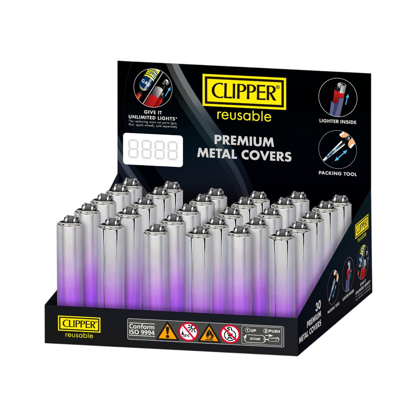 Clipper Metal Micro Purple Gradient 30er Display