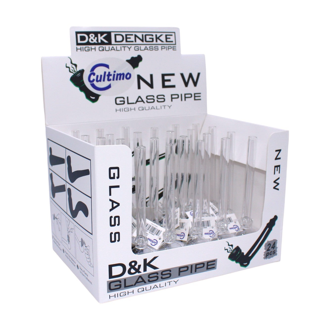 Glas Pfeife 14cm 24er Display