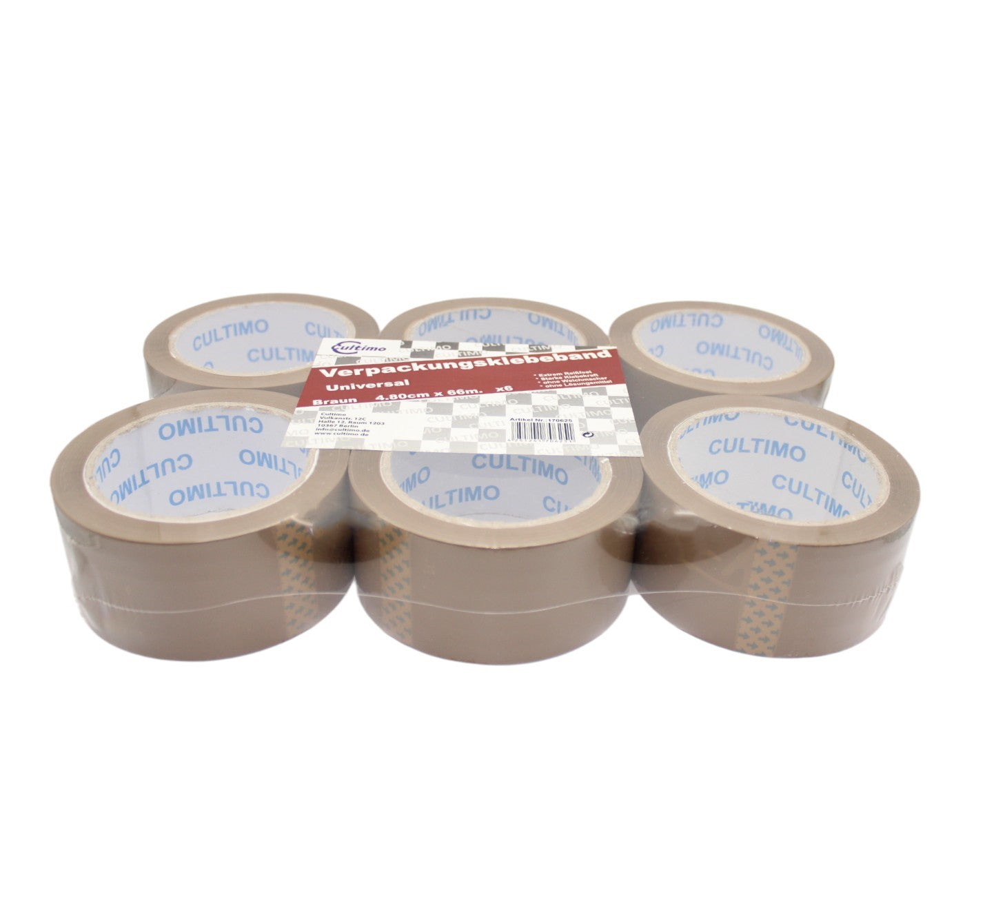 Verpackungs-Klebeband Braun 6er