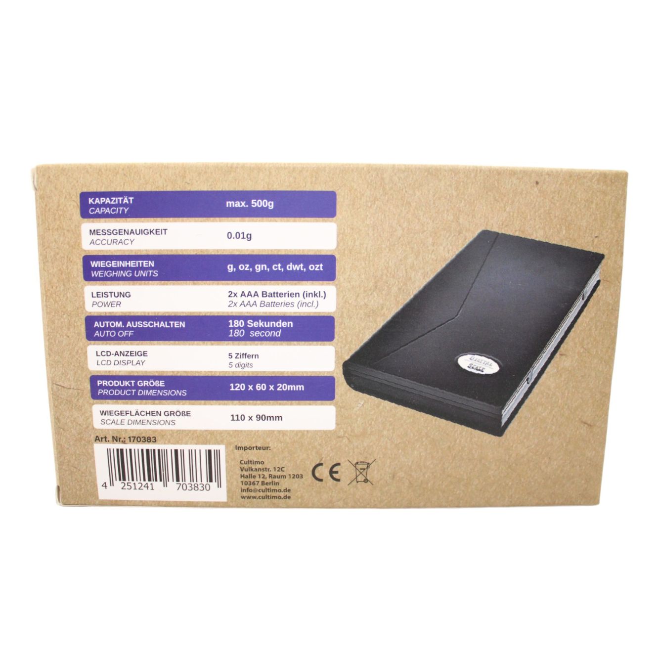 Digital Feinwaage Groß 500g x 0,01g