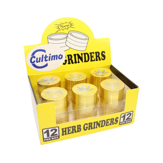 Grinder Hanfblatt Gold 4tlg 12er Display