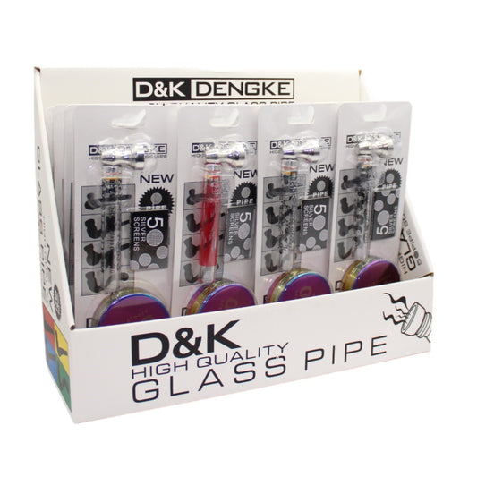 Glas Pfeife Amsterdam inkl. Grinder & Screens 16er Display