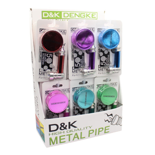 D&K Pfeife Metallic inkl. Grinder & Screens 24er Display