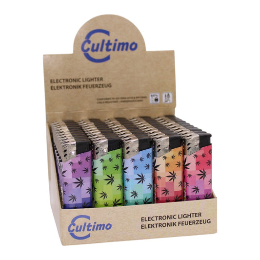 Elektronik Feuerzeug "Cannabis" 50er Display