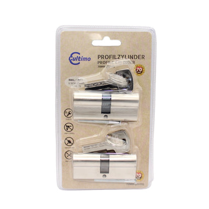 2x Profilzylinder Türschloss 70mm