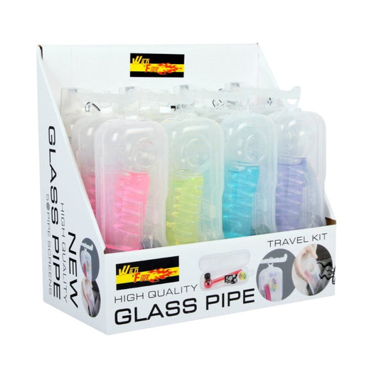 Wildfire Glas Pfeife Bunt inkl. Grinder 12cm