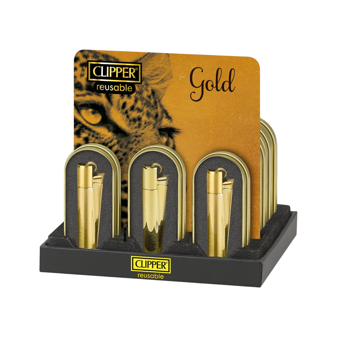 Clipper Metal Large Gold 12er Display