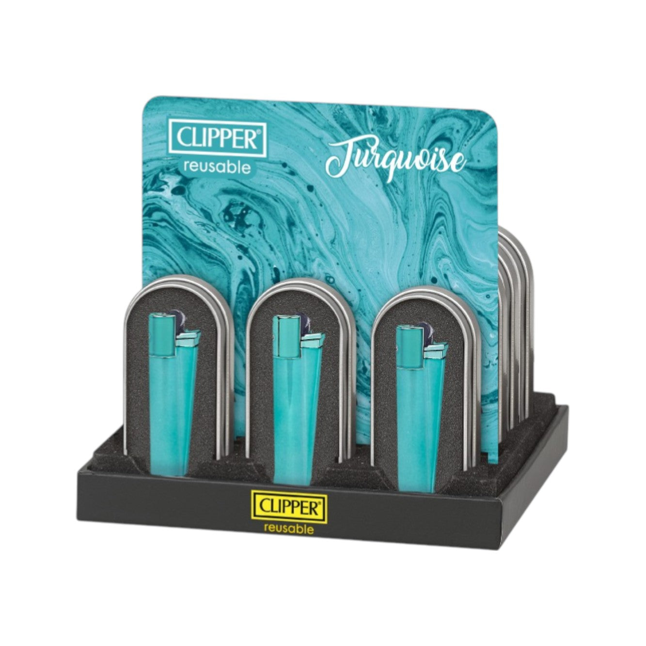 Clipper Metal Large Turquoise 12er Display