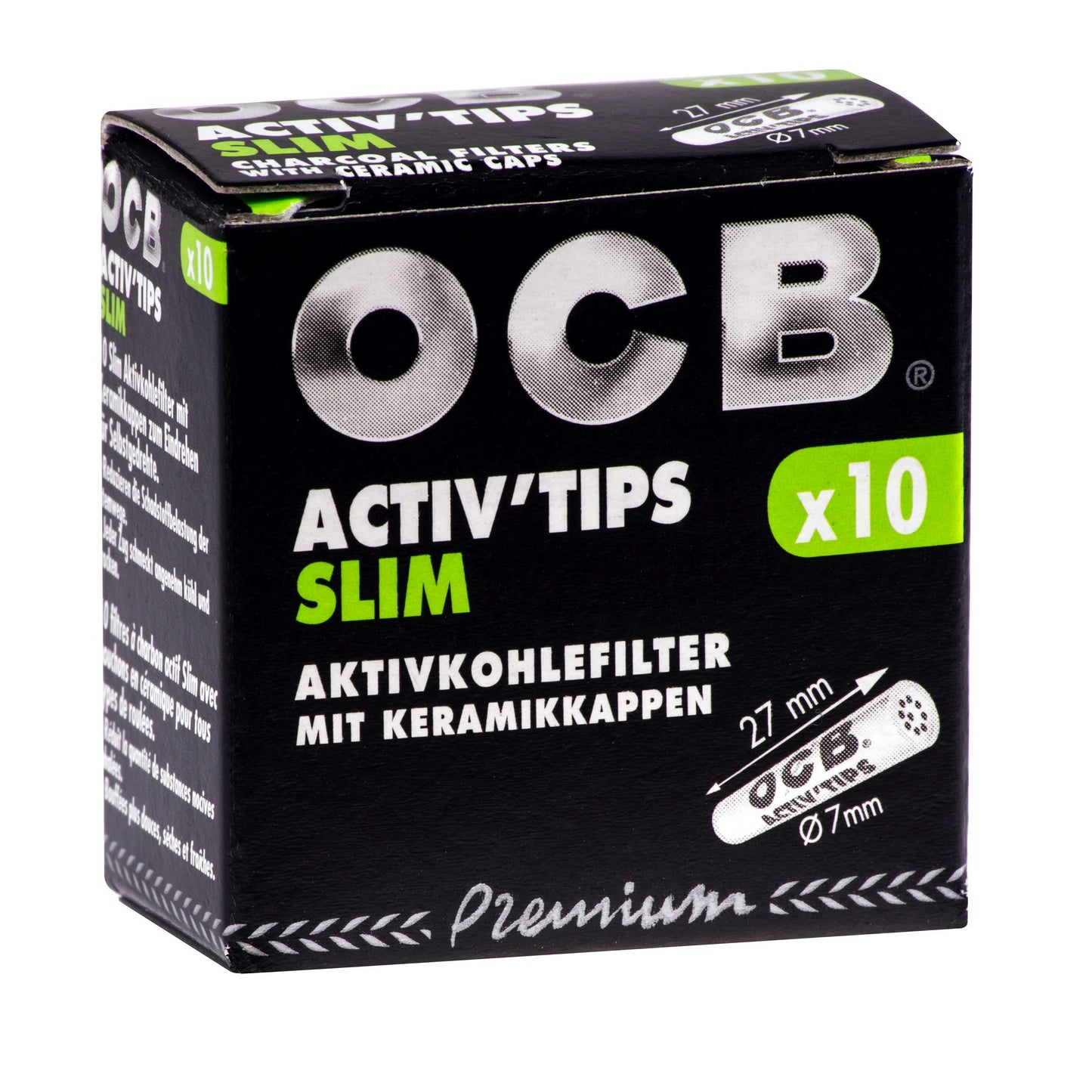 OCB Activ'Tips Slim Aktivkohlefilter 20x10