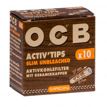 OCB Activ'Tips Slim Unbleached Aktivkohlefilter 7mm 20x10