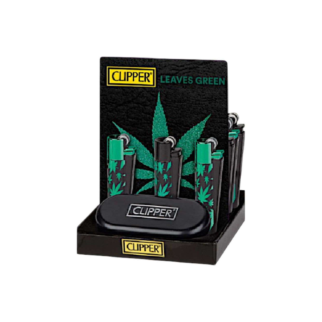 Clipper Metal Large Green Leaves 12er Display