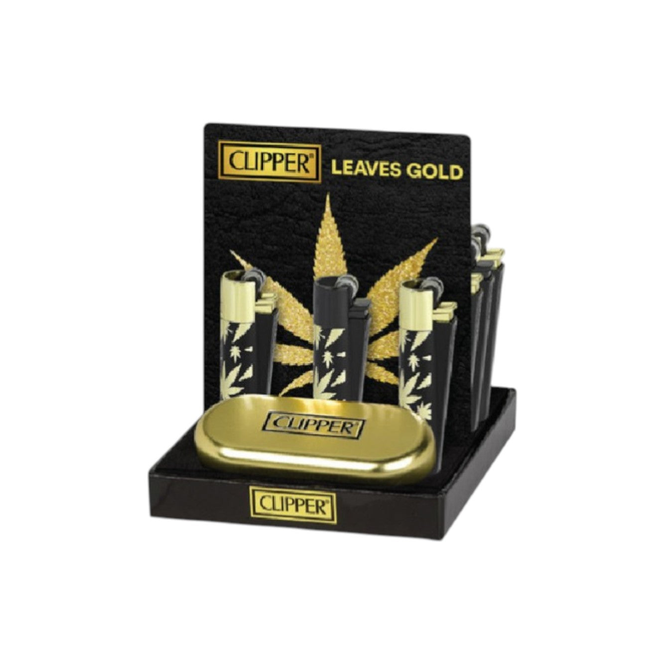 Clipper Metal Large Leaves Gold 12er Display