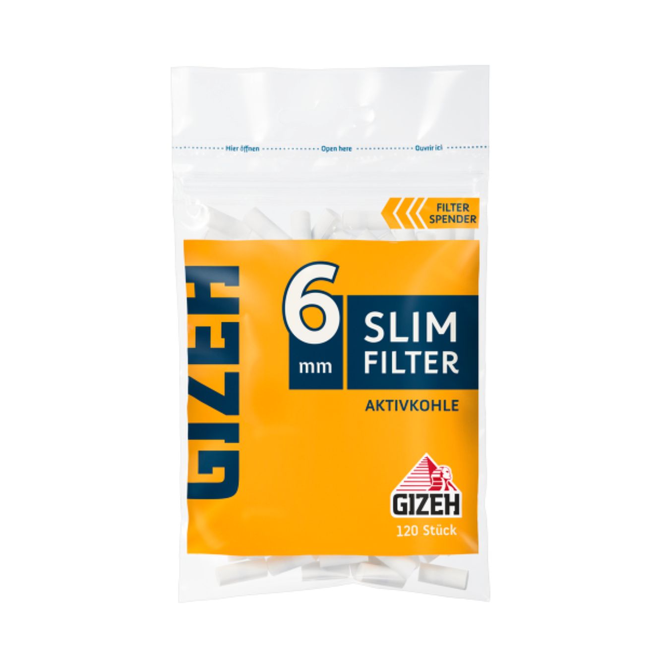 Gizeh Slim Fil­ter Ak­tiv­koh­le 20x120