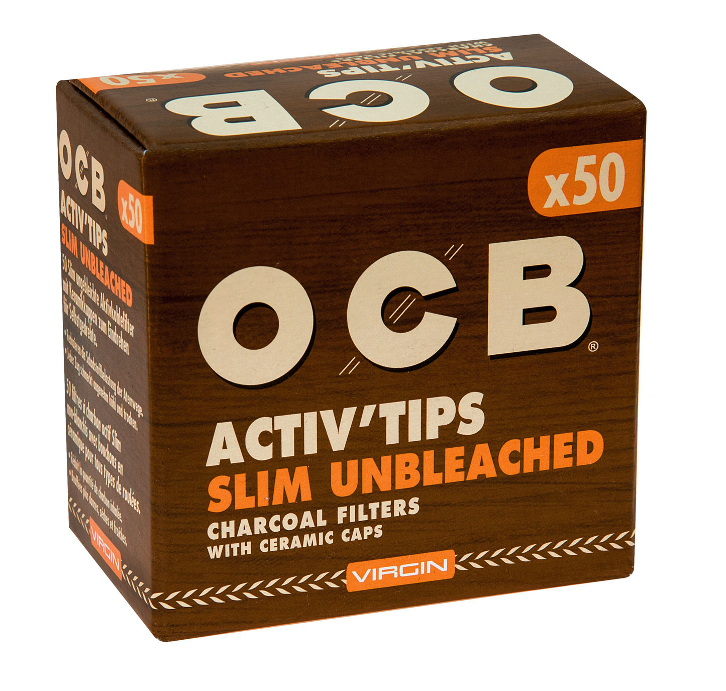 OCB Activ'Tips Slim Unbleached Aktivkohlefilter 7mm 10x50
