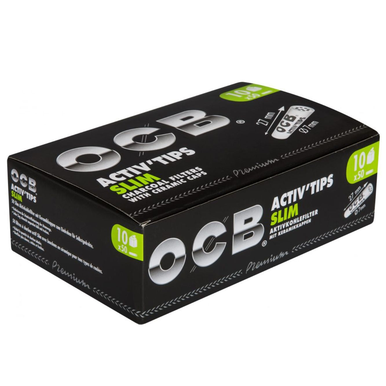 OCB Activ'Tips Slim Aktivkohlefilter 10x50