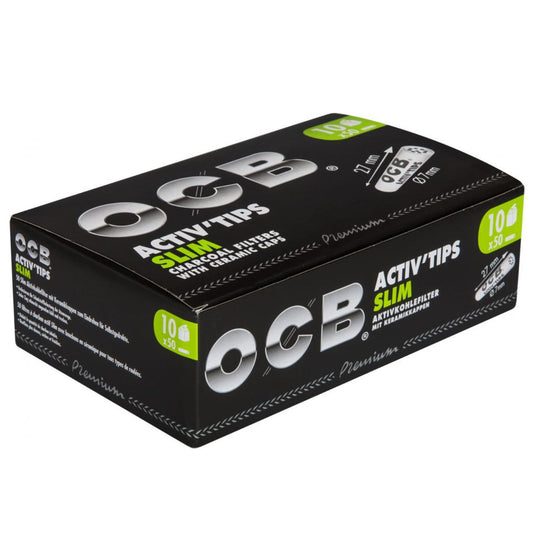 OCB Activ'Tips Slim Aktivkohlefilter 10x50