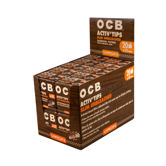 OCB Activ'Tips Slim Unbleached Aktivkohlefilter 7mm 20x10