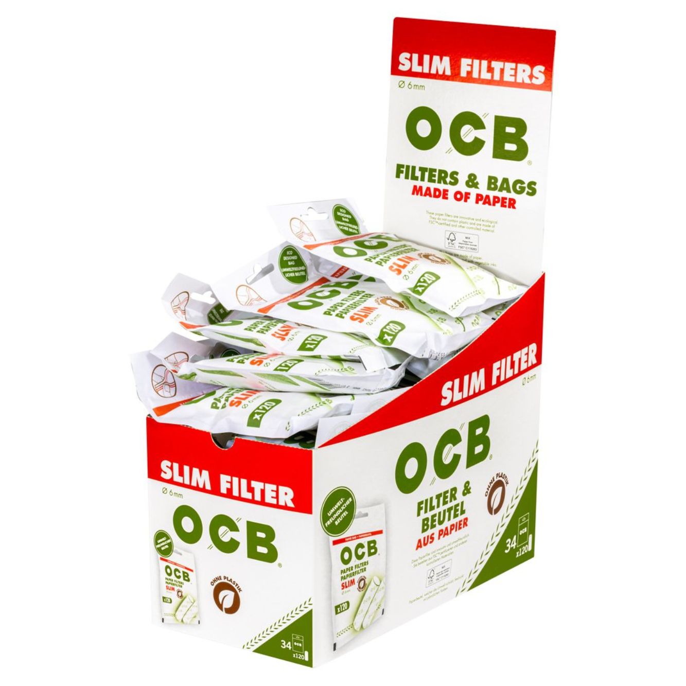 OCB Papier Slim Filter 6mm 34x120