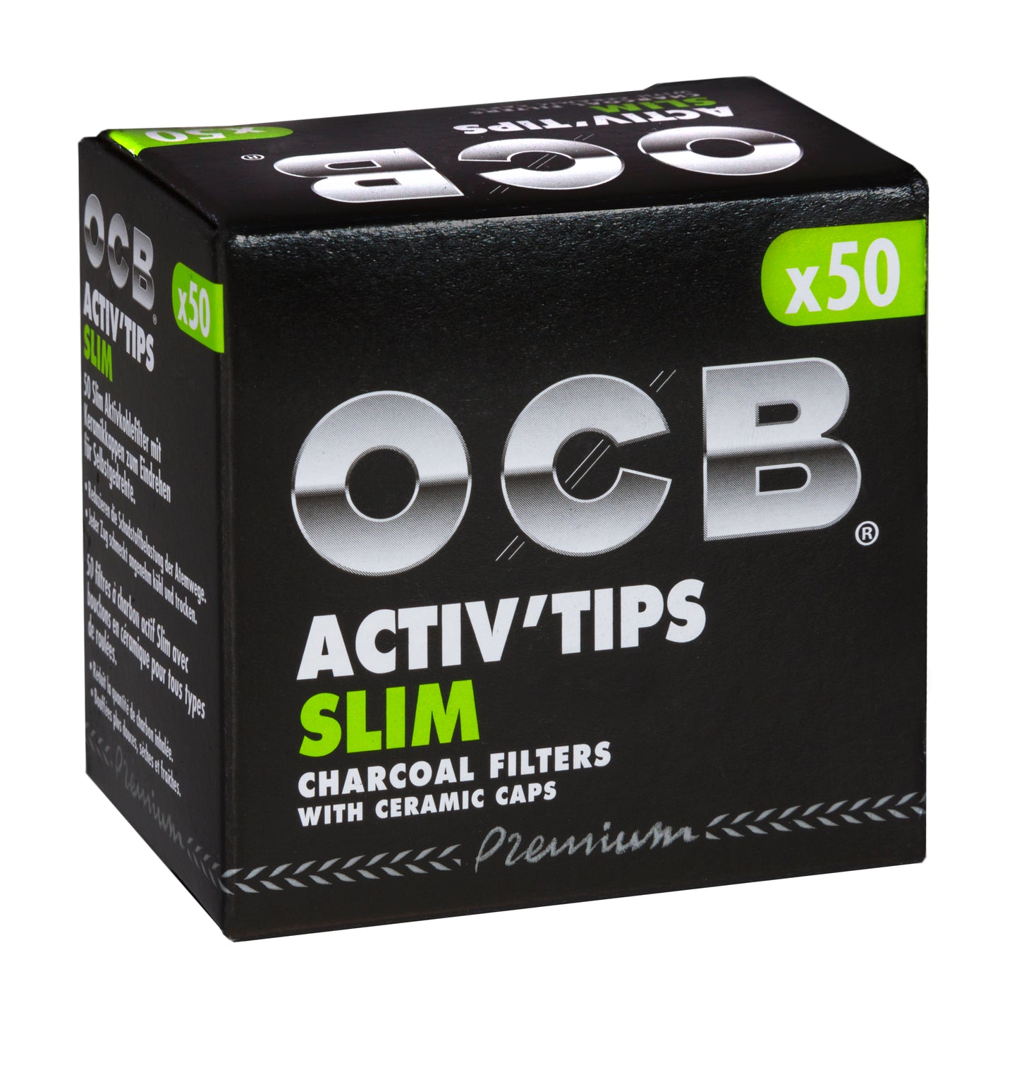 OCB Activ'Tips Slim Aktivkohlefilter 10x50